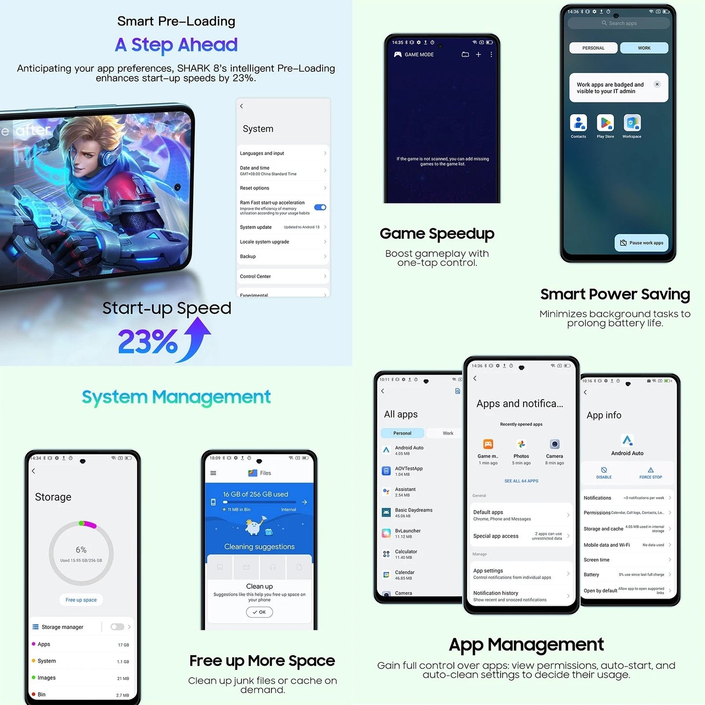 Blackview SHARK 8 Unlocked Smartphone Android13 Helio G99 Mobile 8GB+256GB 6.78'' 2.4K Display 120Hz 64MP 5000mAh 33W NFC