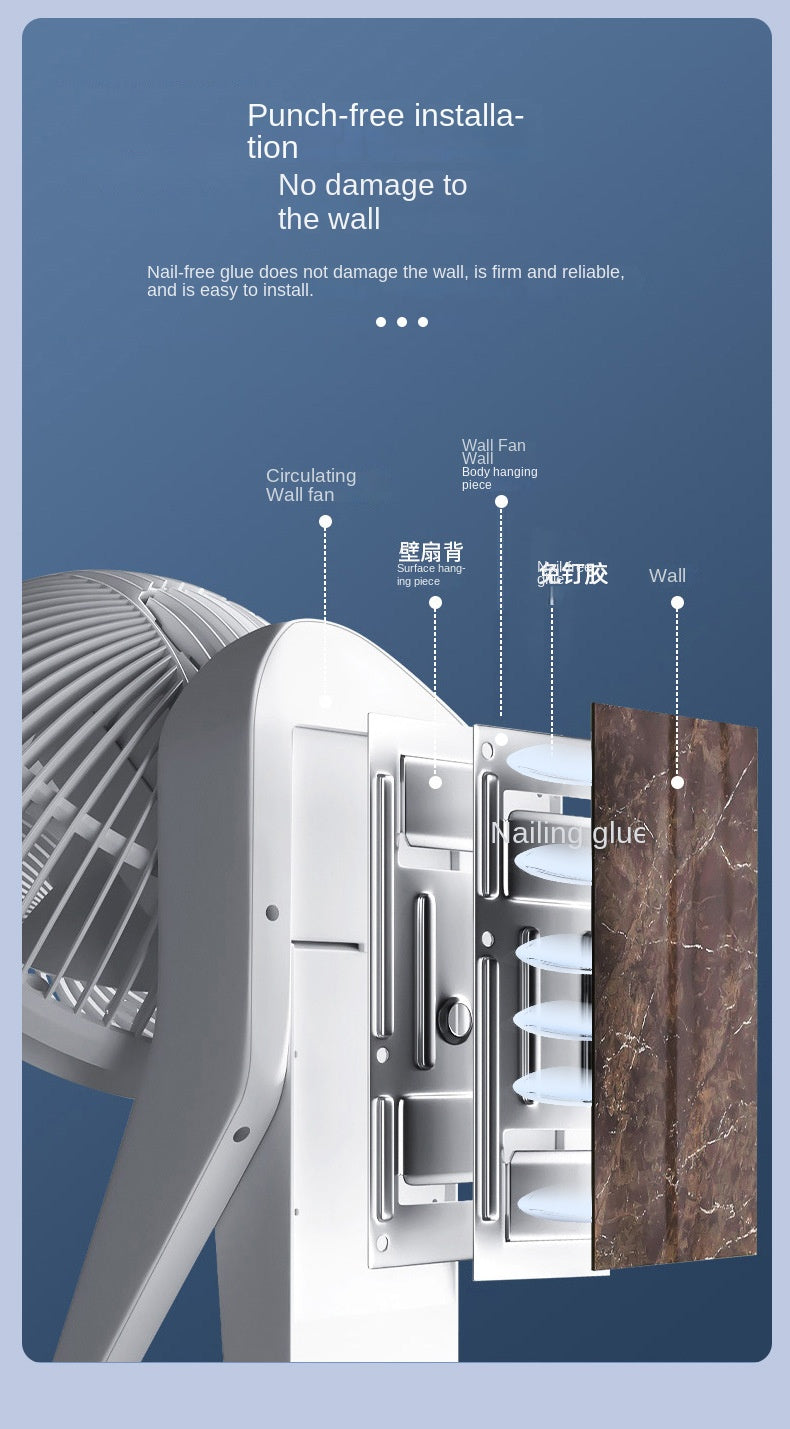 No Need To Install Wall Mounted Electric Fans Remote Control Circulation Fan Dormitory Household Shake Head Large Wind Wall Fans