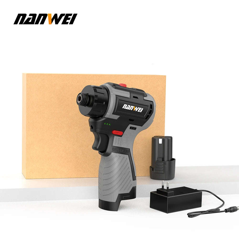NANWEI 16.8V Lithium-ion Cordless Drill Handheld Universal Brushless Double Speed Driver Cordless Screwdriver