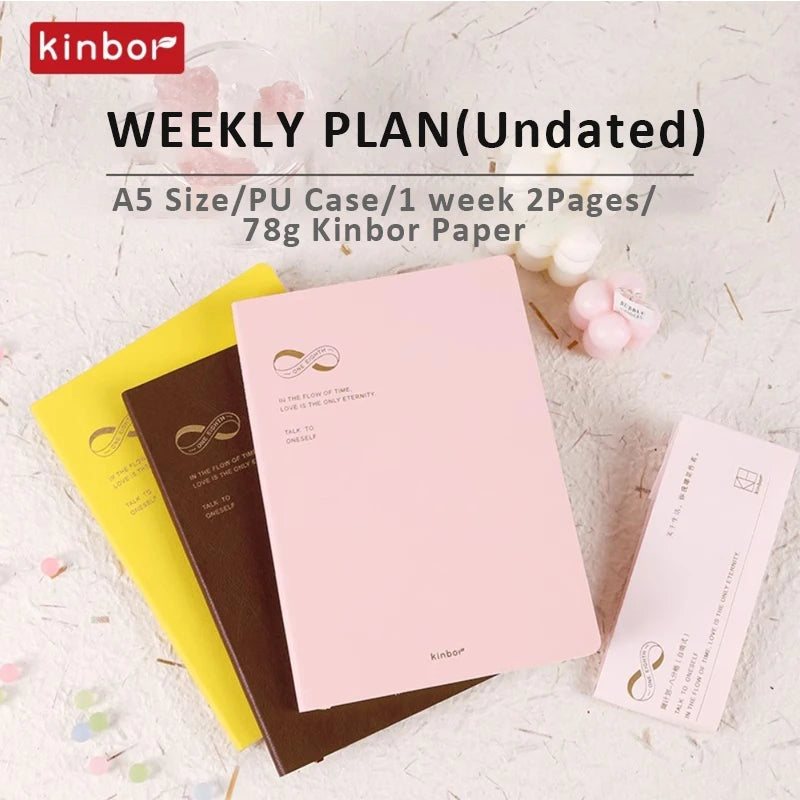 Kinbor 2026 A5 Efficient Planner Notebook,2 Days per Page with Habit Tracker,To-Do Lists&Time Management for Workplace, College
