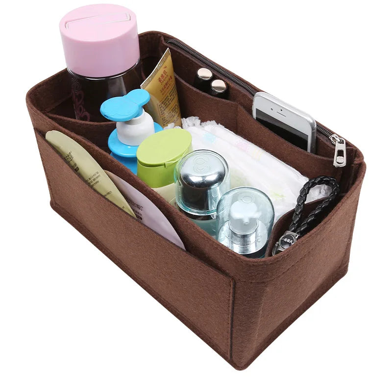 Purse Organizer Insert Handbags Liner Inner Pouch With Zipper Perfect for For Marc Jacobs The Tote Bag