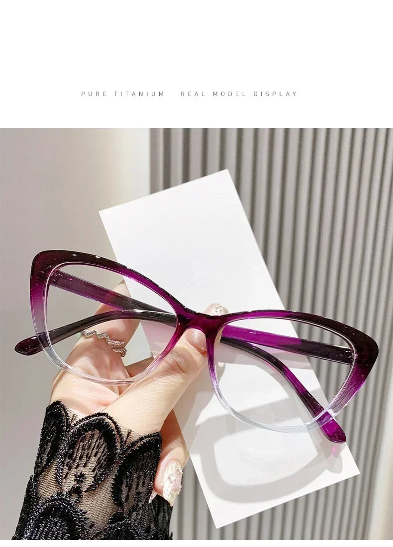 Fashion Ladies Reading Glasses Women Men Trendy Luxury Design Presbyopia Eyeglasses Cat Eye Anti-blue Light Eyewear for Female