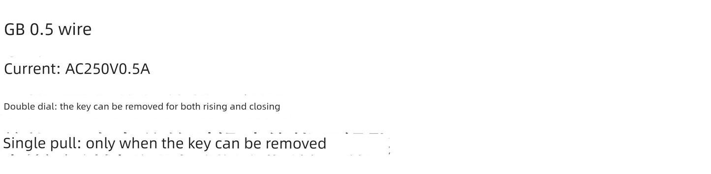 12mm Switch Key with Wire Power Lock Elevator Base Station Lock off/on Telephone Lock Switch Single Dial/Double Dial