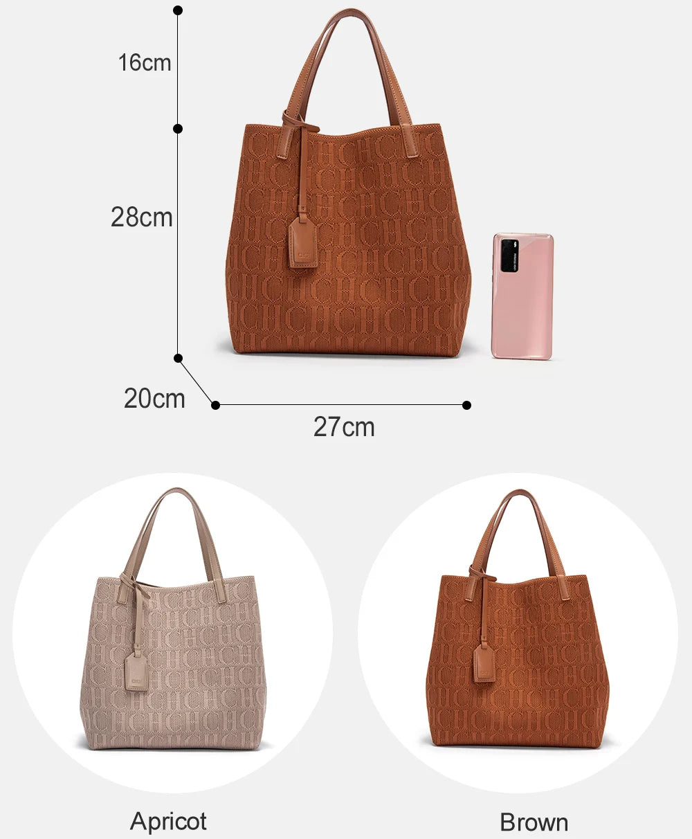 Women's Luxury Design Multi functional Handheld Shopping Handbag Fashionable New 2024 Solid Color Handbag