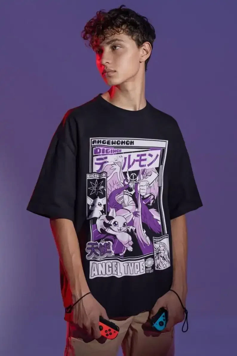 Angemon Shirt Digimon Anime Patamon Tshirt MagnaAngemon Tee Seraphimon T-Shirt