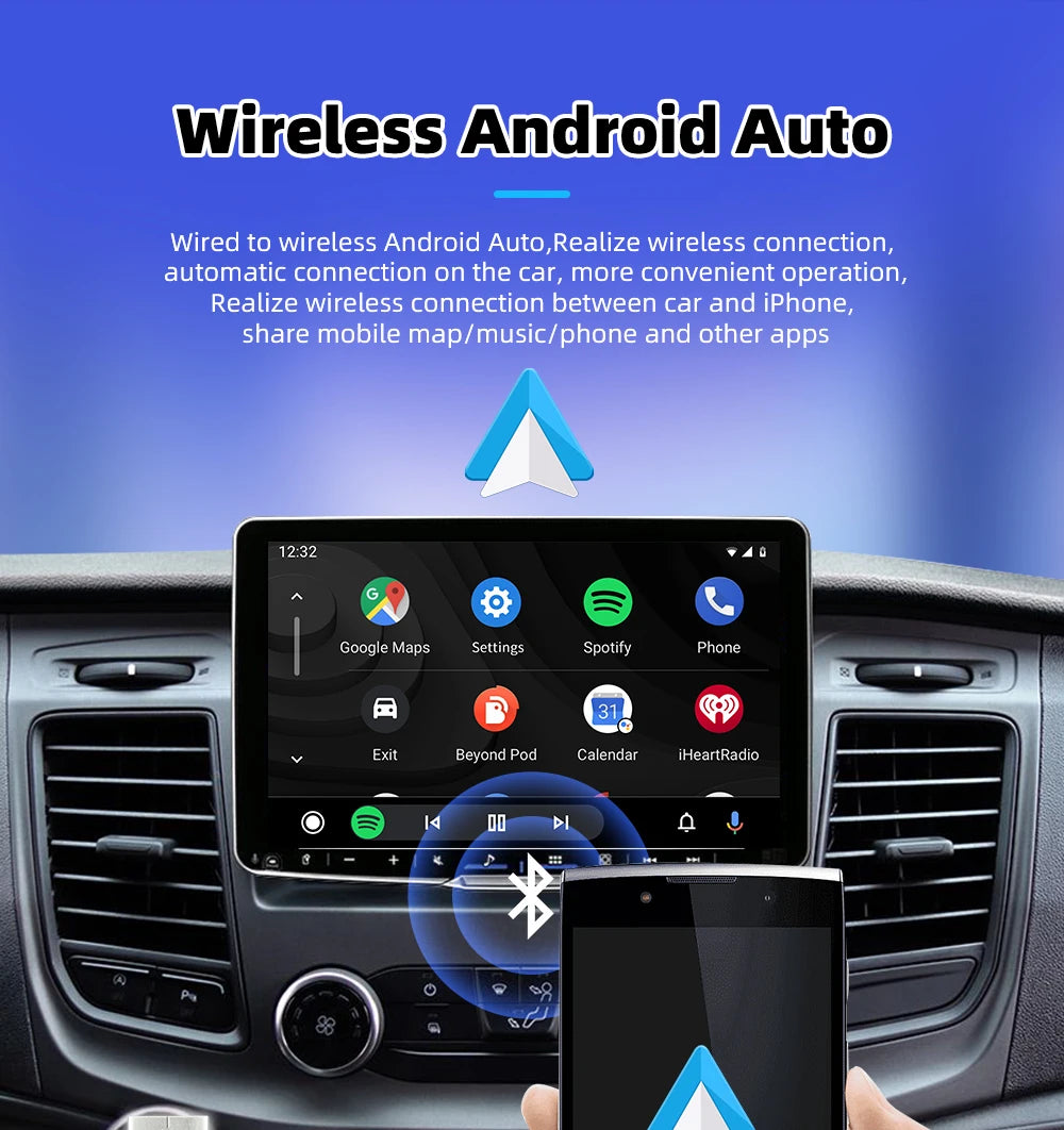 2025 New Wired to Wireless CarPlay 2 in1 Mini Adapter Android Auto Smart Box Plug and Play Auto Connection OTA Update Universal