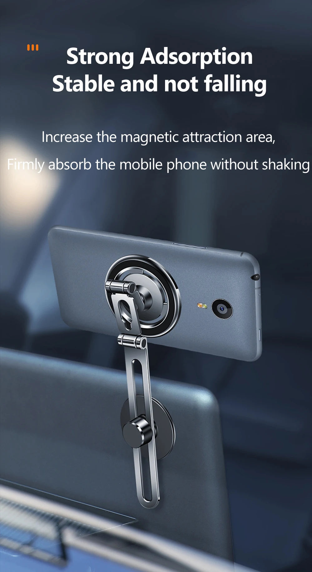 Magnetic Car Phone Holder Adjustable Foldable Telescopic Strong Magnetic GPS Mount Support for IPhone 14 13 12 MagSafe Charger