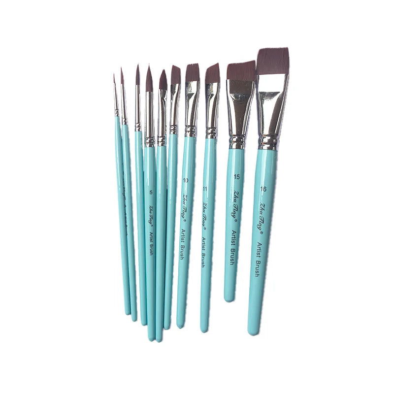 High Quality Face Body Paint Brushes Sky Blue Artist Watercolor Painting Makeup Brush Set For Kids