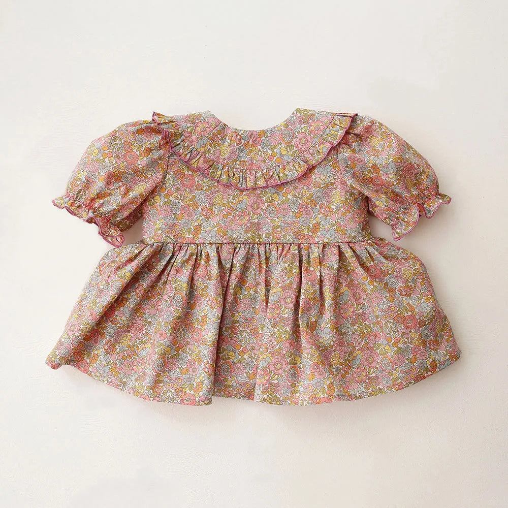 2Pcs Baby Girl Clothing Sets Summer Cotton Infant Baby Girl Outfits Blouse + Bottom Toddler Girl Clothes