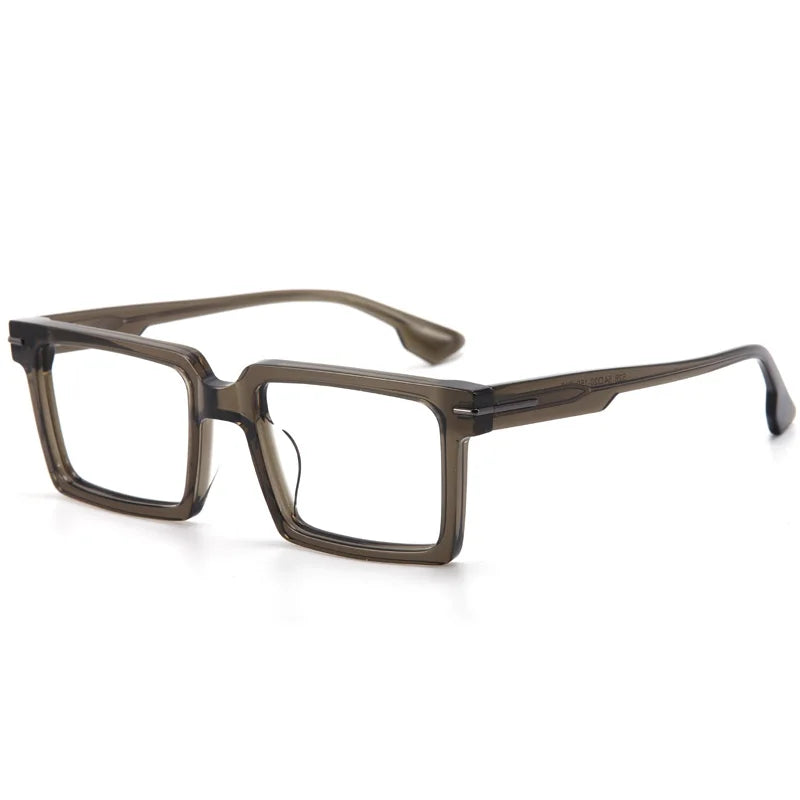 Large Size Acetate Men Eyeglasses Frame Rectangle Myopia Optical Prescription Glasse Trending Stijlen Italy Retro Luxury Eyewear