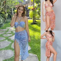 New Swimwear Sexy Bikini Mesh Trousers Three-piece Split Women's Swimsuit