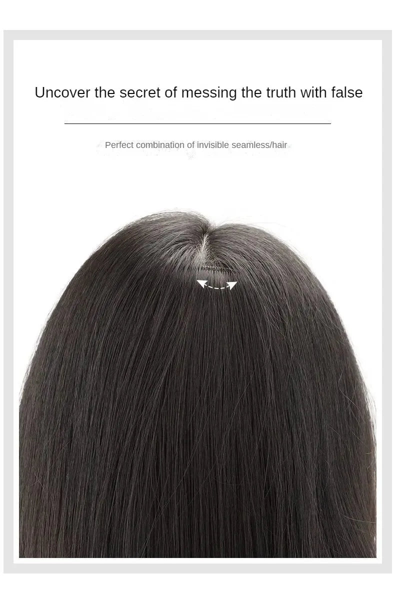 Wig Women's Long Hair Three-piece Seamless Wig Patch Straight Hair Extensions Invisible Artificial Hair Extensions Synthetic