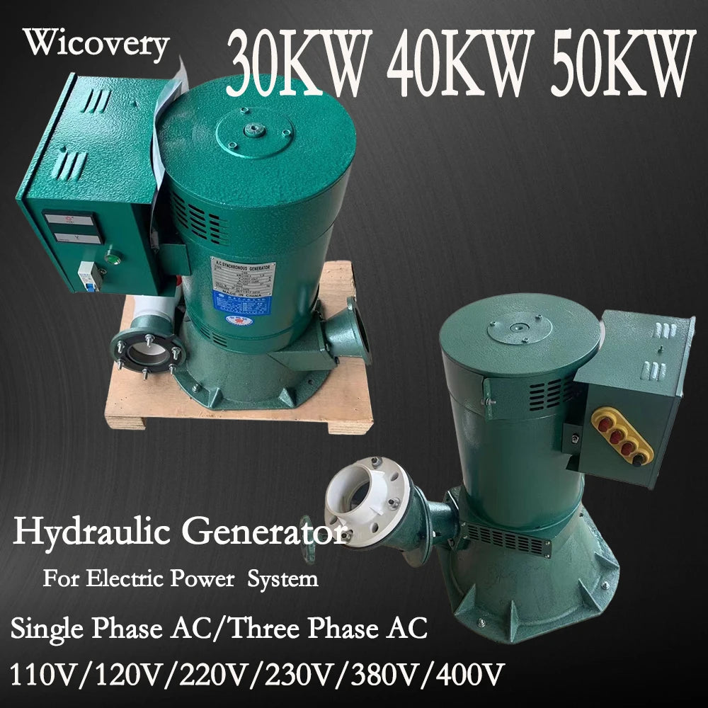 China Factory 50KW Electric Wind Turbine Hydroelectric Generator 380V Single Phase AC Power Energy Generator Lighting Charge