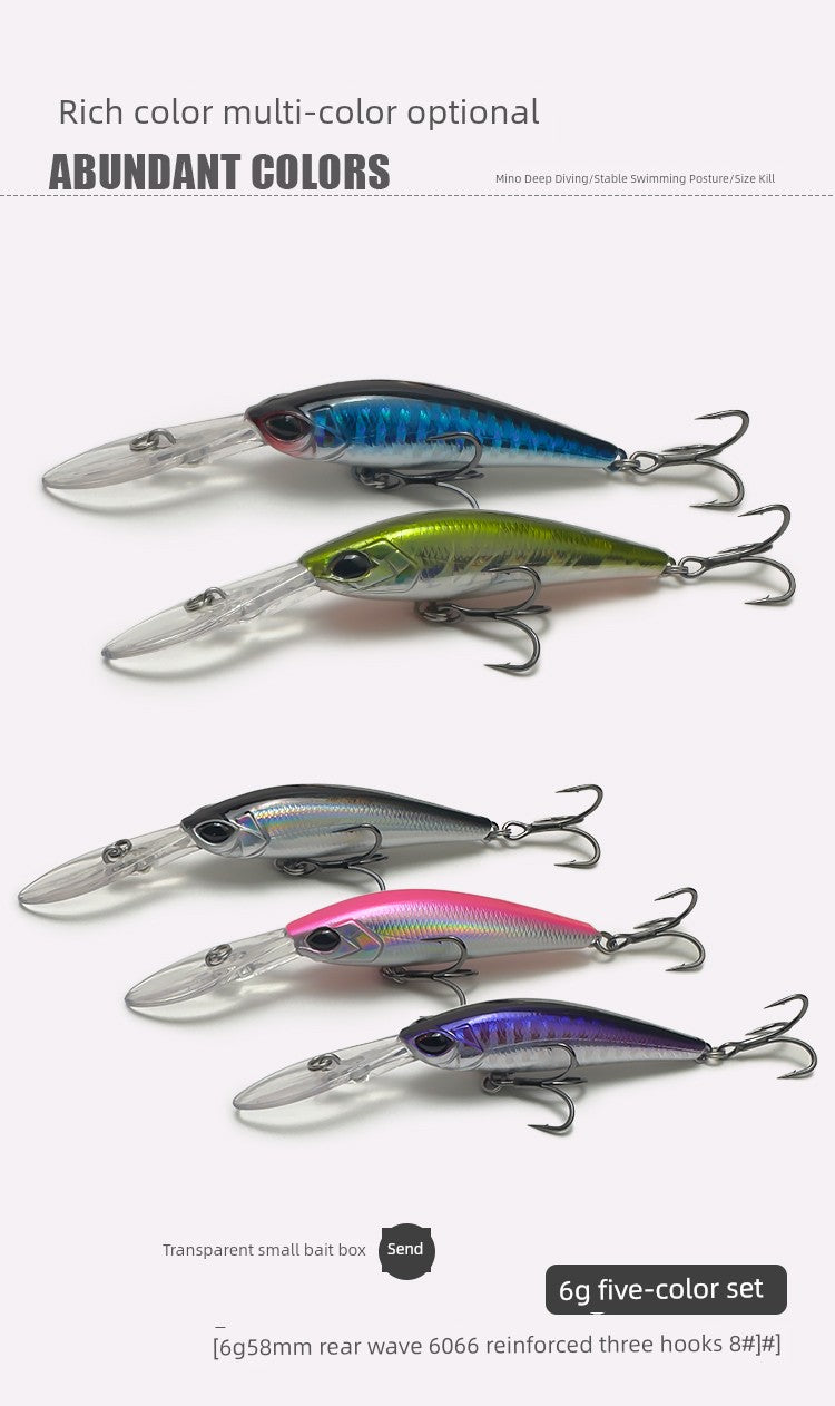 6G Long Tongue Board Speed Diving Small Mino Slow Floating Deep Diving Micro Object Lure Suspension Fishing Weever Mandarin Fish Special Kill Lure