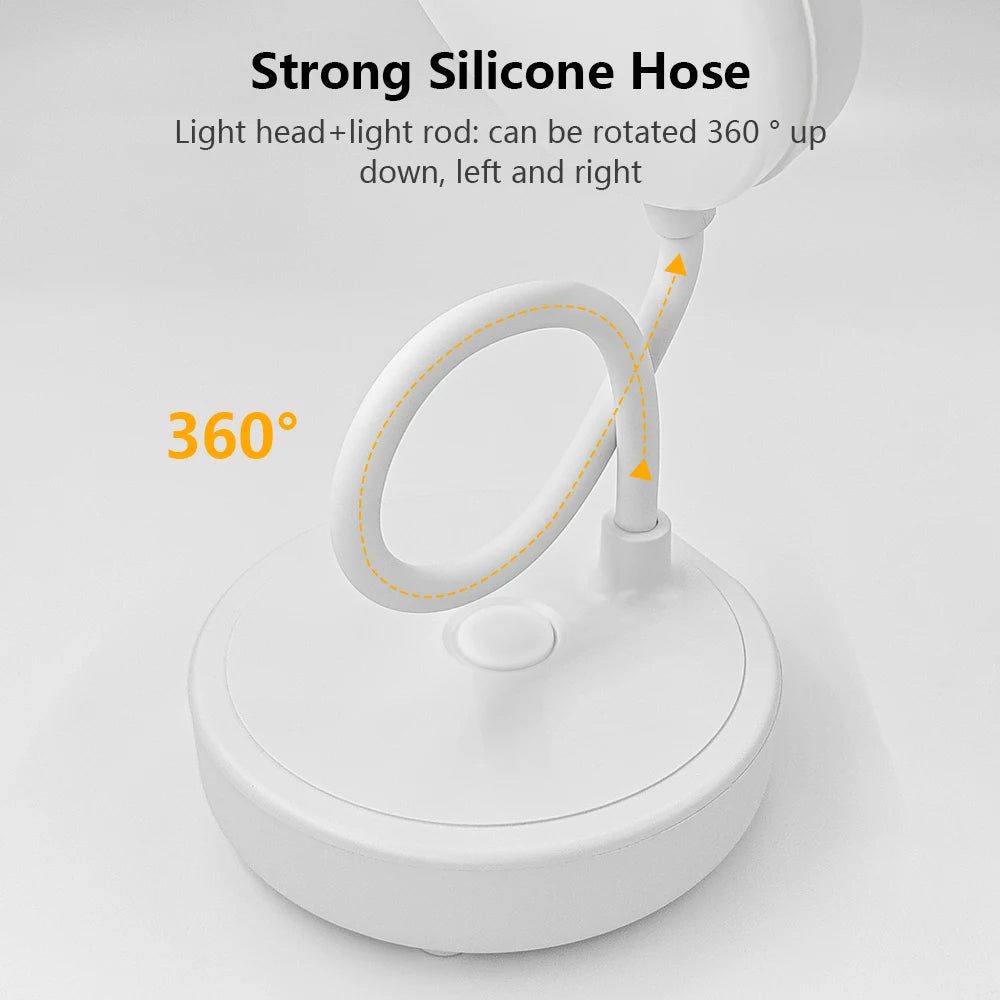 Dual Head Clip Table Lamp LED Rechargeable Eye Protection Desk Lamp Flexible Dimmable Night Lamp For Children Study Kids Reading
