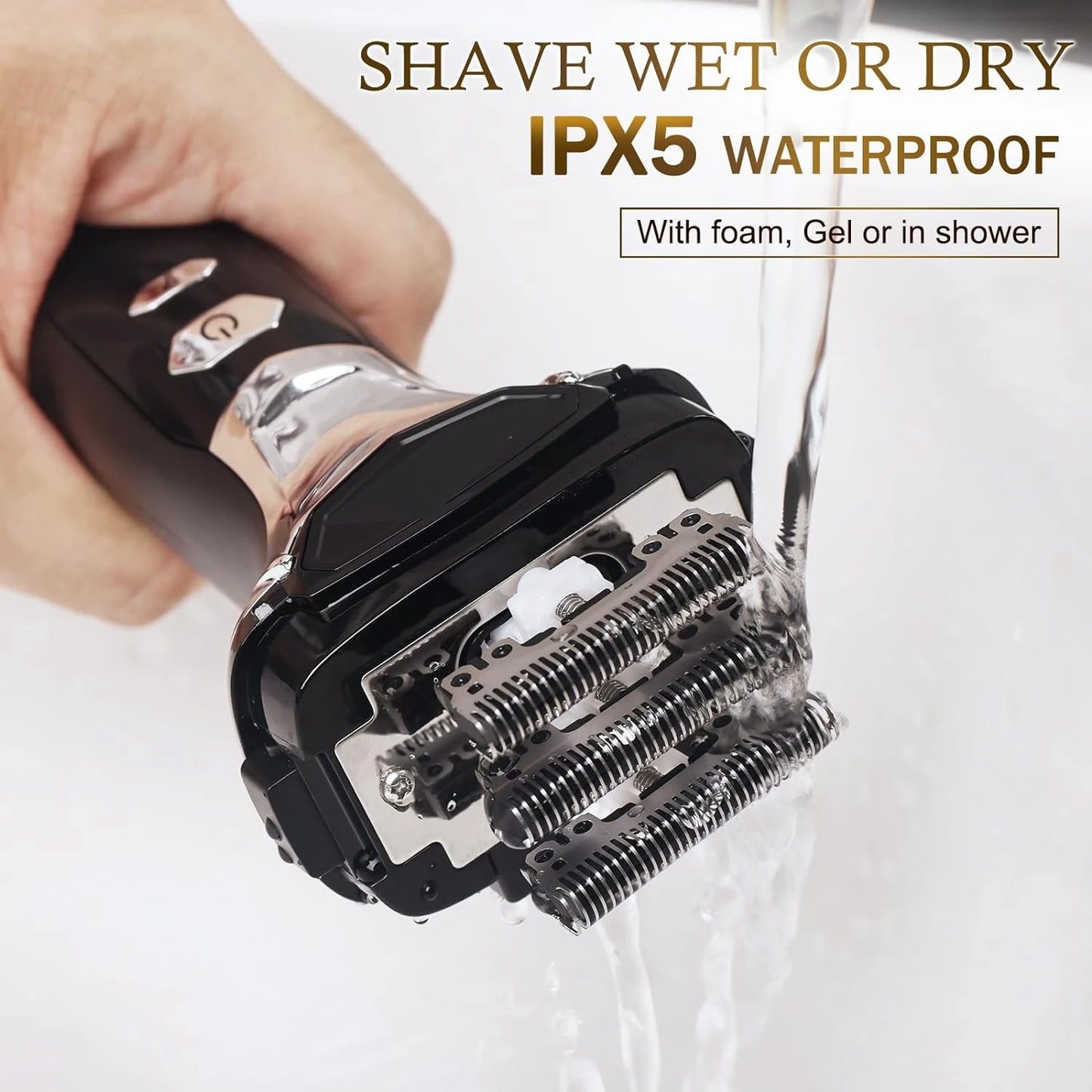 Kemei 5-Blades Beard Electric Shaver Face Wet Dry Electric Razor For Men Rechargeable washable Bald Heads Shaving Machine