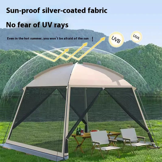 Outdoor Large Tent Canopy Sunshade Netting Portable Mosquito-Proof Tent Beach Camping Gazebo