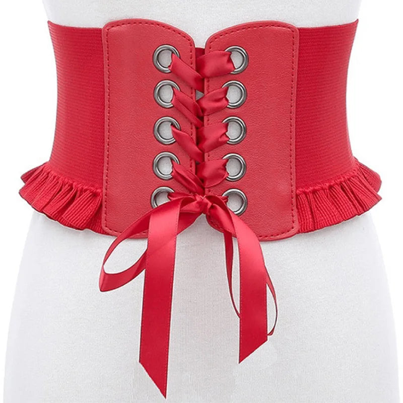 Women Wide Corset Belt Waistband Female Elastic High Waist Bandages Girdle Belts for Coat Dress Shirt Feminin Ceinture Corsets