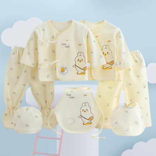 Baby Girls Clothes for Newborn 100% Cotton Tops and Hat and Bibs and Pants Set 0 to 3 Months