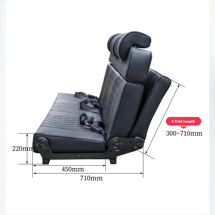 Triple Person Seat Customized Modified RV Passenger Seat Bed Comfortable Adjustable Folding Sofa Seat Ideal for RVs Camper Van