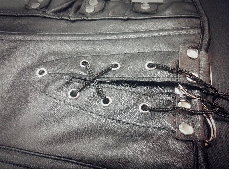 Steampunk Corsets And Bustiers Halter Plus Size Corset Pu Leather Gothic Punk Corselet Zipper Basque Sexy Korsett