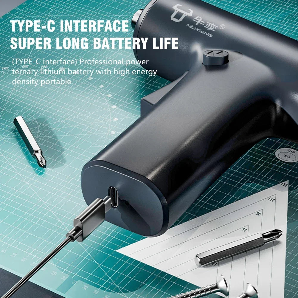 3.6V Electric Screwdriver Manual Cordless Household Multifunctional High Torque Mini Electric Screwdriver Suitable for DIY Tools