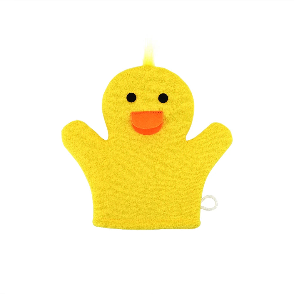 Baby Bath Mitt Washcloths Gloves Duck Toddler Soft Washcloths for Kids Designed in Cute Animal Towel Gentle Scrub for Baby