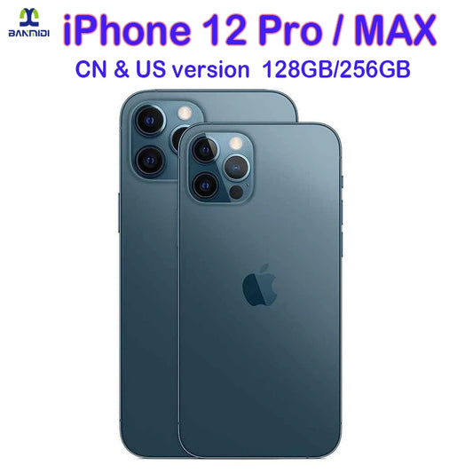 100% Original iPhone 12 Pro 6.1" & 6.7" iPhone 12 Pro Max Smartphone Unlocked 128GB/256GB ROM IOS A14 Face ID 5G Cellphone