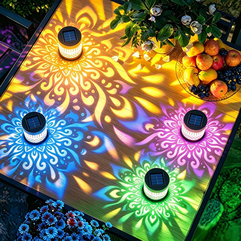 Solar Mandala Wall Lamp Outdoor LED Waterproof Fence Lamp for Garden Lawn Estate Porch Corridor Courtyard Decoration Wall Light