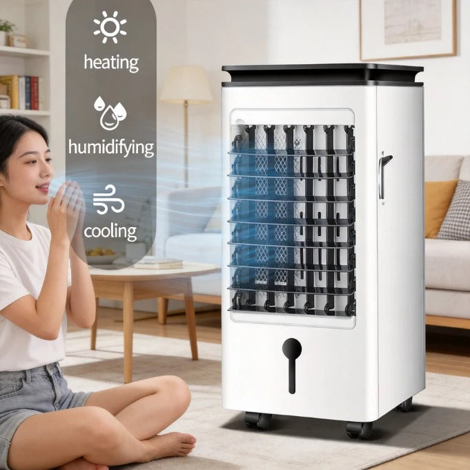 Dual Use Heating And Cooling Evaporative Water Air Cooler Household Portable Cooling Heating Fan For Indoor Home Use