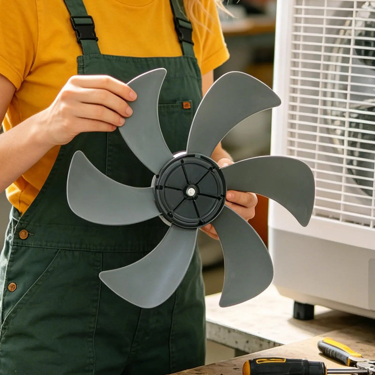 12/14/16 inch Fan Blade Replacement 5 Leaf Universal Table Stand Wall Fan Part with Nut Cover Quiet for Bedroom Home Office