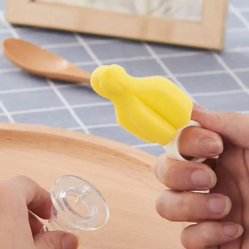 Soft Sponge Baby Nipple Cleaner Mini Foam Scrubber Pacifier Bottle Nipple Washing Cleaning Brush Baby Feeding Accessory