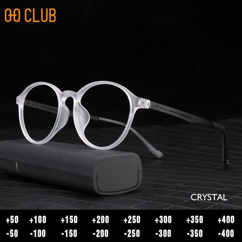 O-Q CLUB Ultra-light Reading Glasses Woman Optical Classic Round TR90 Titanium Legs Lunette Pour Femme Original Women Sunglasses