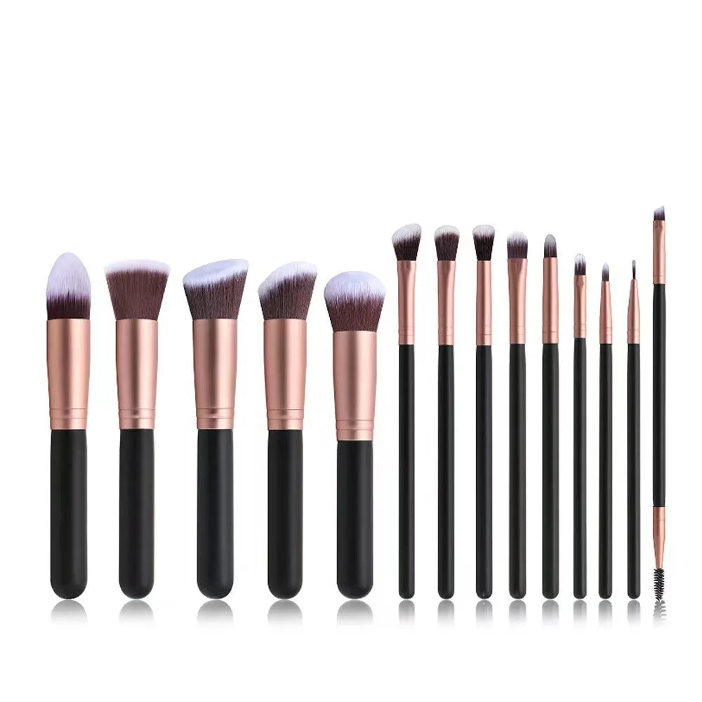 14 PCS Makeup Brush Set With Illuminated Mirror Portable Short Handle LED Light USB Rechargeable Makeup Brushes Kit