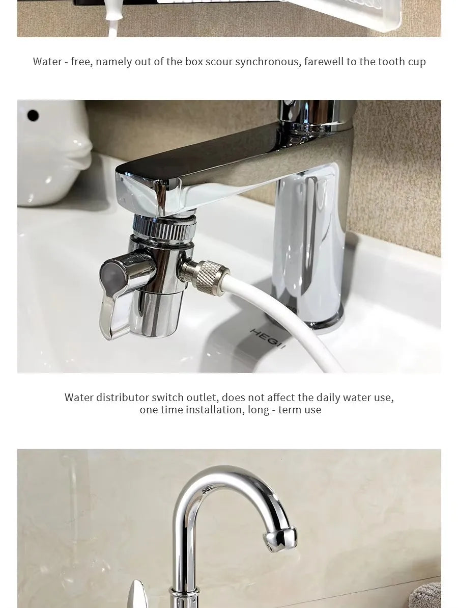 Faucet Oral Irrigator Water Jet For Cleaning Toothpick Teeth Flosser Dental Irrigator Implements Dental Flosser Tooth Cleaner