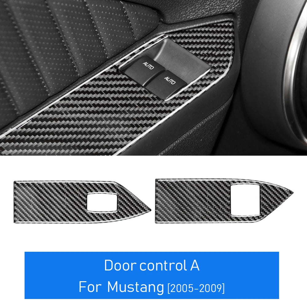 Real Soft Carbon Fiber Sticker For Ford Mustang 2005 2006 2007 2008 2009 Accessories Interior Trim Car Gear Shift Panel Cover