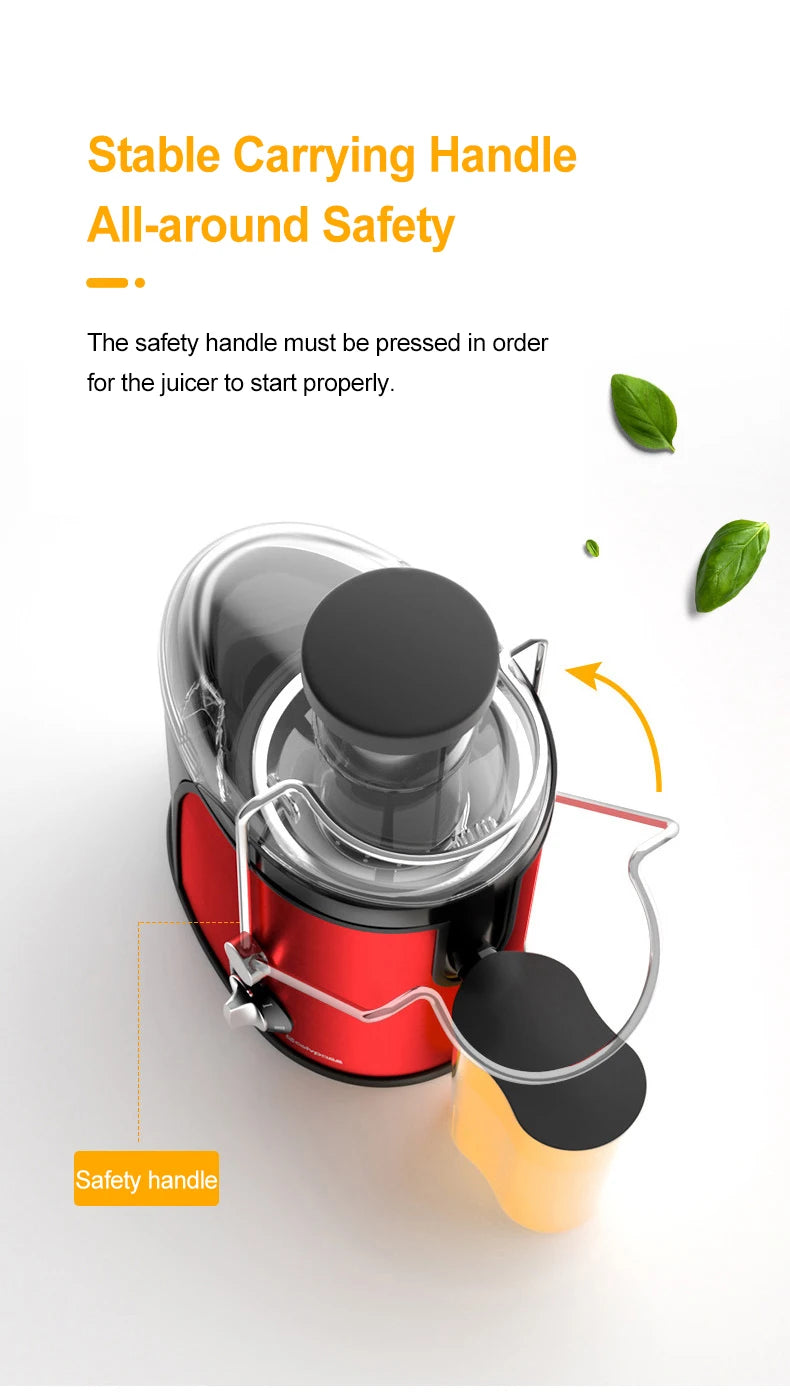 Juicer Centrifugal 400W Electric Orange Juicer Machine Household Large Caliber Residue Separation Vegetable Juicer 220V/110V