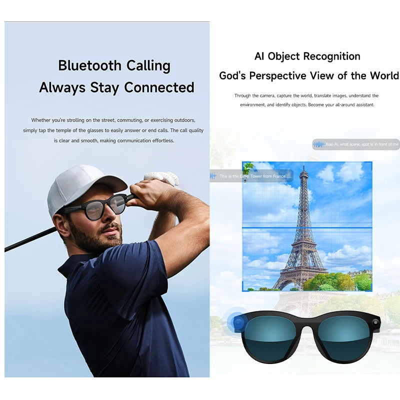 New Intelligent Ai Camera Glasses 200W Pixel HD Shooting Translation Bluetooth Call Intelligent Recognition Sunglasses Men Women