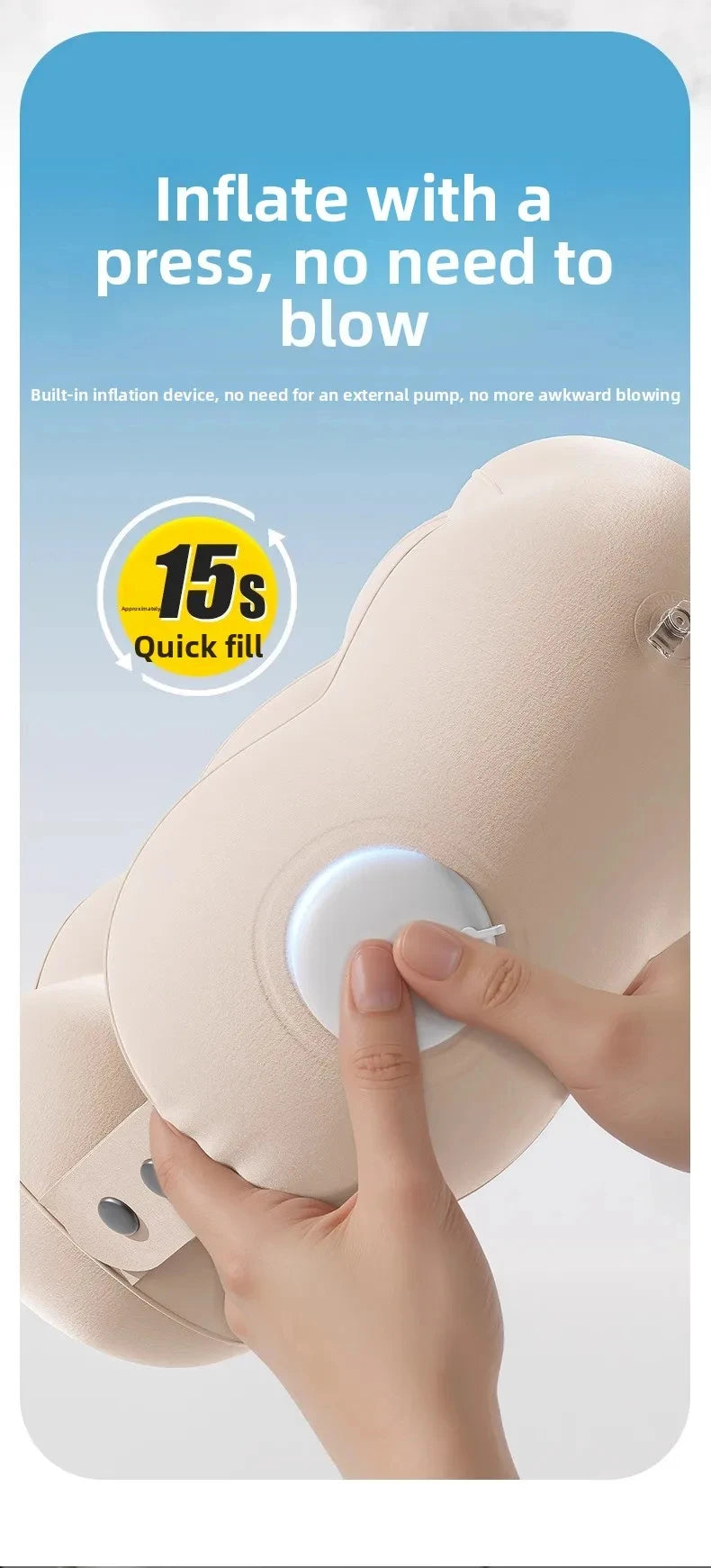 Travel Pillow Inflatable U-Shape Neck Pillow Portable Cervical Orthopedic Protection Airplane Neck Pillows Travel Essentials