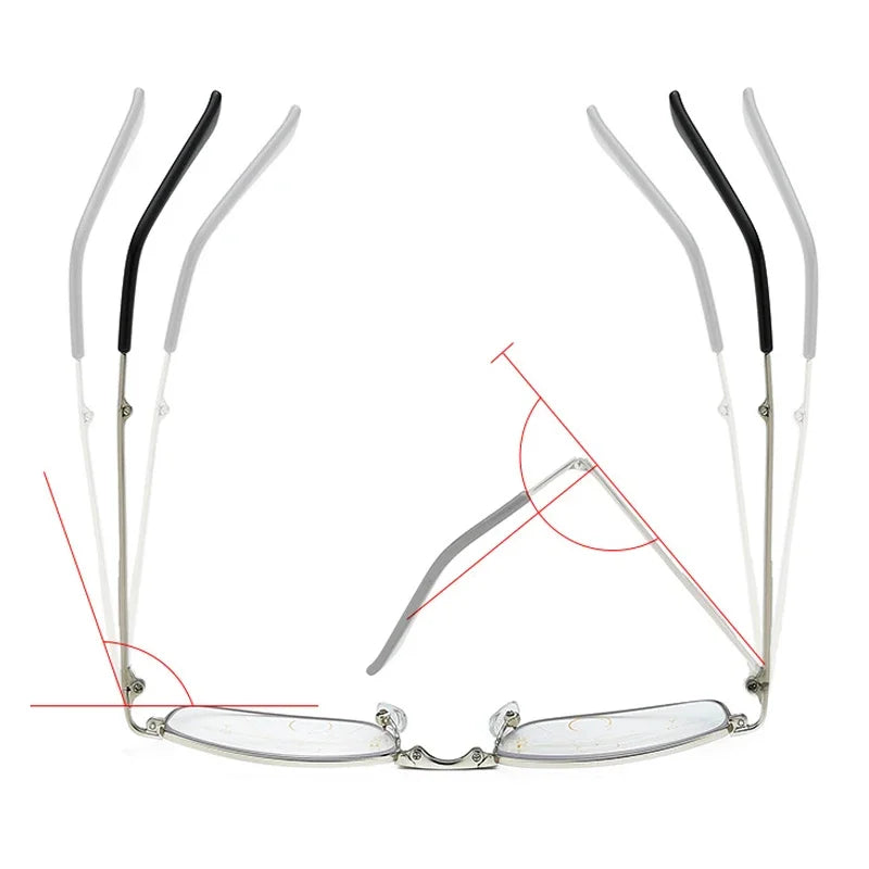 Intelligent Anti Blue Light Hyperopia Eyewear Photochromic Folding Presbyopic Glasses Progressive MultiFocus Reading Eyeglasses