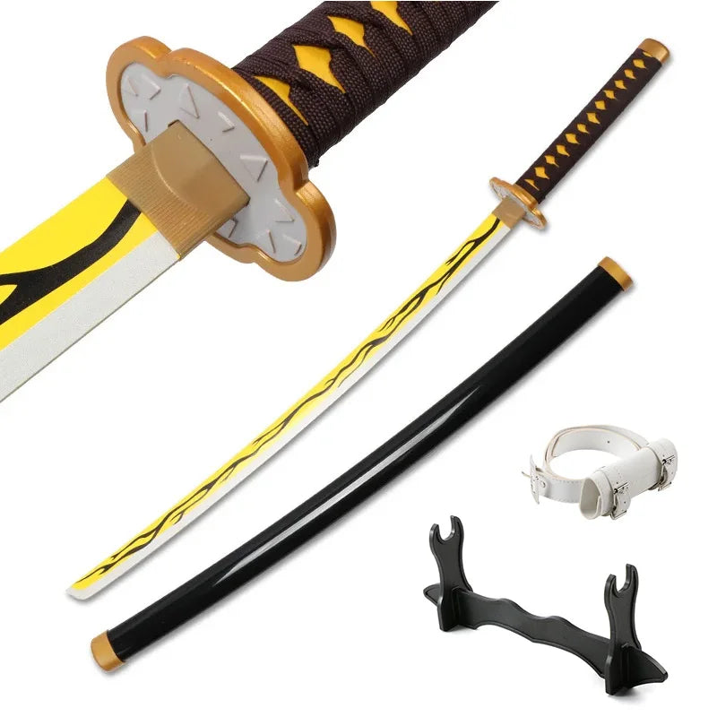 Anime Katana 104cm/41in Tanjiro Zenitsu Kyoujurou Samurai Swords Original Texture  Anime Katana  Cosplay Bamboo Wooden Toy Sword