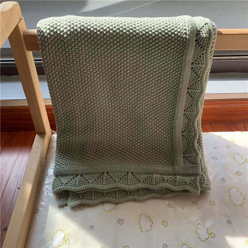 Knitted Baby Blankets Newborn Swaddle Wrap Throw Blanket Nordic Cotton Soft Baby Stroller Crib Blanket Nursery Bedding Quilt
