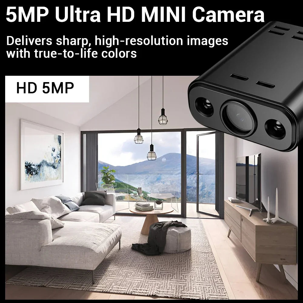 PEGATAH 5MP HD Mini WIFI Body Camera Built-in Battery Human Tracking IP Remote Monitoring IR Night Vision Protable Camcorders
