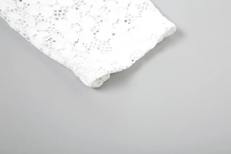 HLJ Y2K Sexy Lace Two Piece Set for Woman Letter Printing See Through Long Sleeve Crop Top + Shorts Suits Female Streetwear New