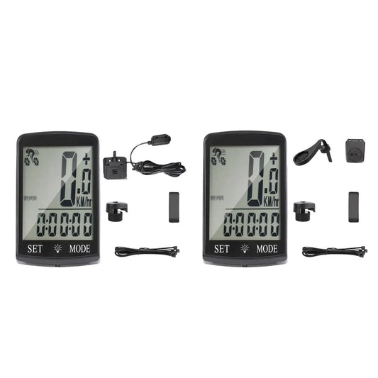 Bike Computer with 3'' Large LCD Display Compact Cycling Computer Odometer