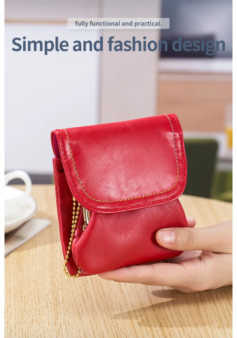 New Cowhide Wallets for Women Female Genuine Leather Purses Fashion Large Capacity Cute Wallet Money Bag Small Coin Card Holders