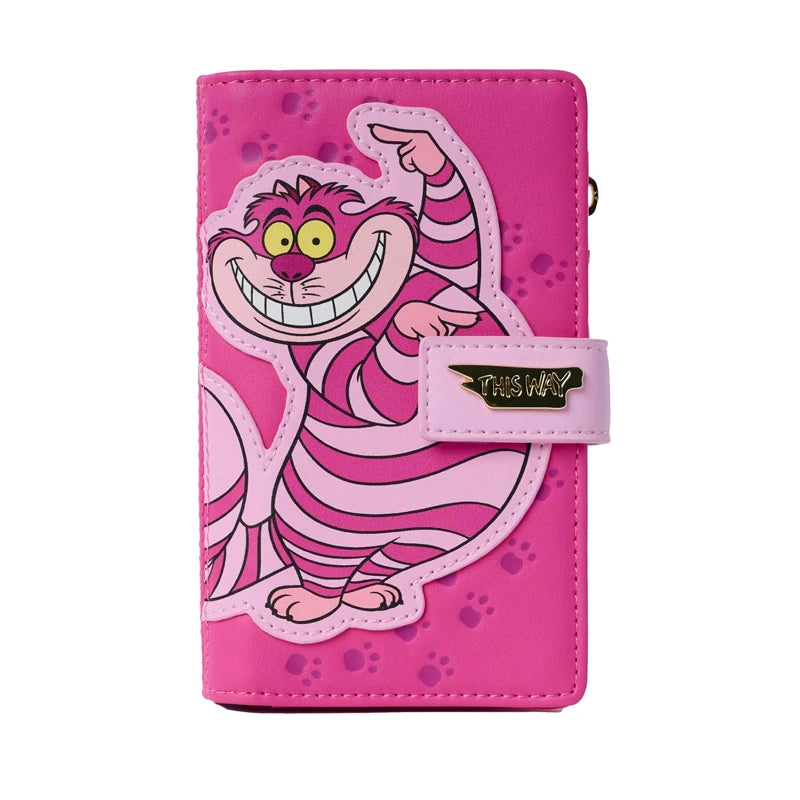 Loungefly Alice in Wonderland Cheshire Cat Mini Backpack Wallet Snap Flap Bifold