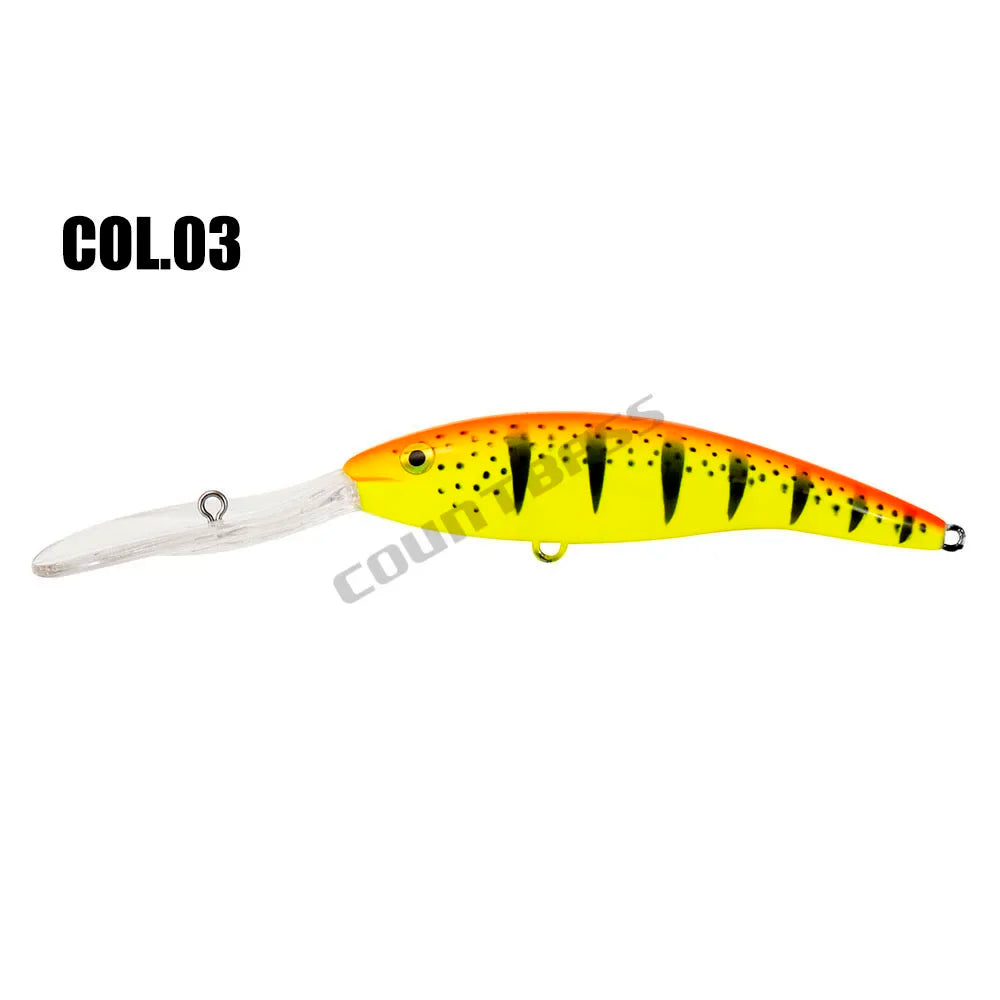 Countbass Deep Tail Wobbler Floating Diving Depth 9M Crankbait Fishing Lures, 110mm 22g