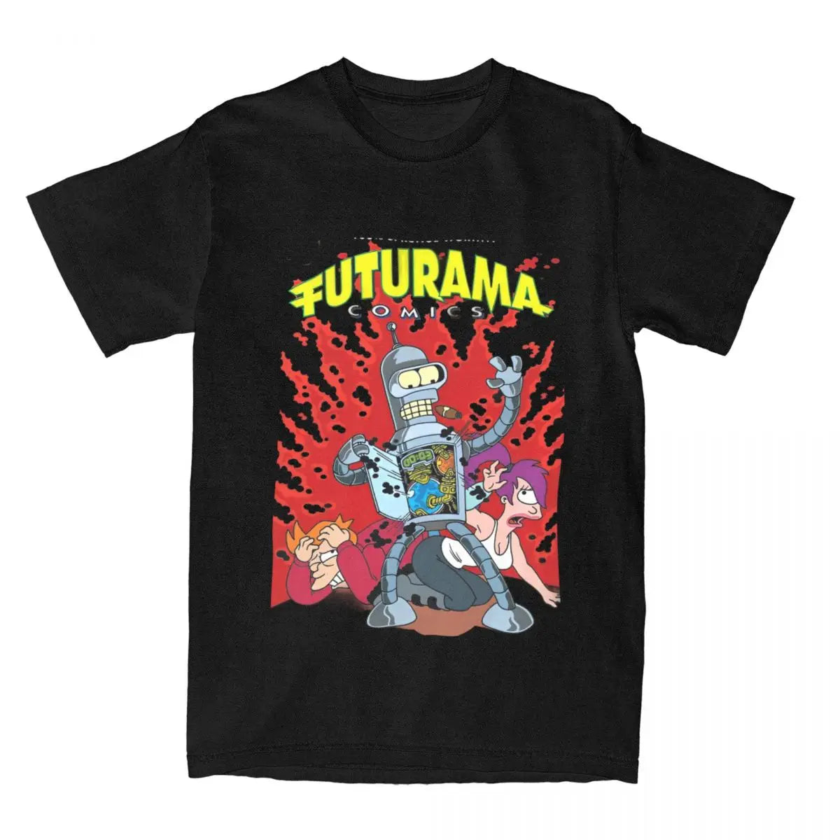 Men Women's Futuramas Comics T Shirts 100% Cotton Tops Novelty Short Sleeve Crewneck Tees 4XL 5XL 6XL T-Shirt