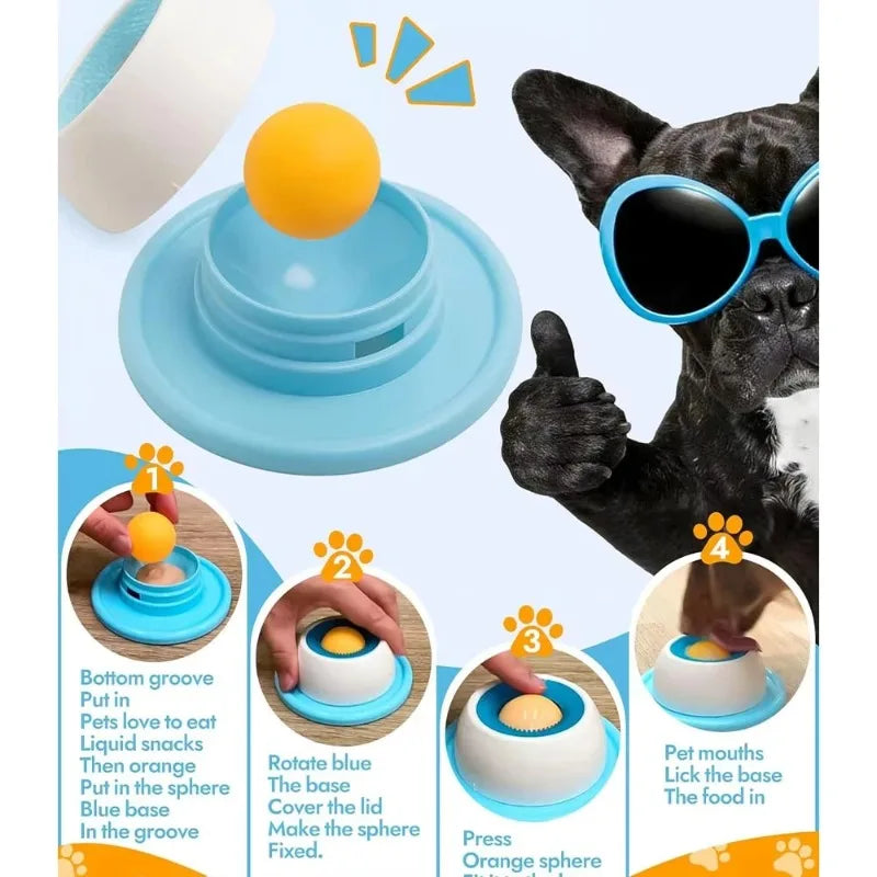 Pet Slow Food Bowl Dog Cat Licking Toy Non-slip Educational Lick Pad Makes Dogs Cats Love Licking Feeder